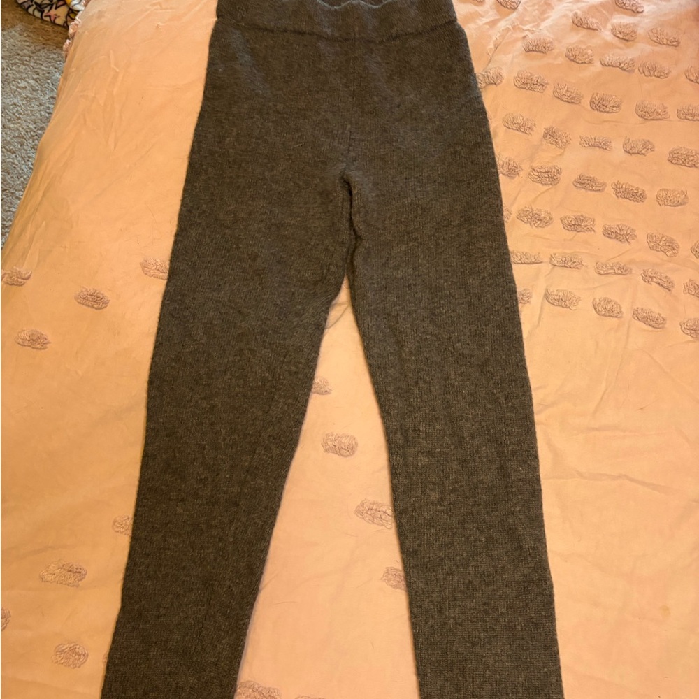 Zara Gray High Waist Textured Leggings